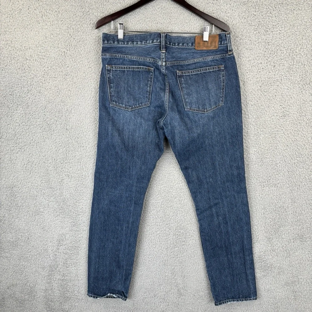 J Crew 484 Slim Fit Jeans Men's‎ 33x32 Blue Denim Whiskered 100% Cotton